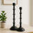 17'' H Aluminum Candlestick Set of 2 Large and Small Metal Candelabras-1754240296