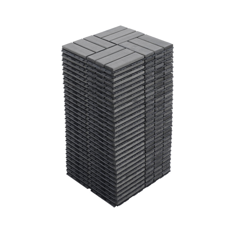 30 tuiles de terrasse à emboîtement, 30 po x 12 po, plancher de bois franc d'acacia carré pour terrasse, banc, bord de piscine, ...