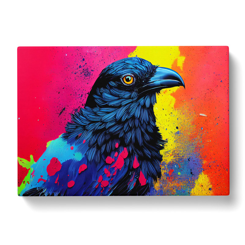 Raven Bird Splash Vol.4 Abstract - Wrapped Canvas