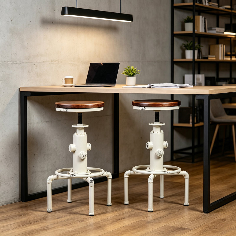 Tabouret de bar Dicot, Brun / blanc antique, 2