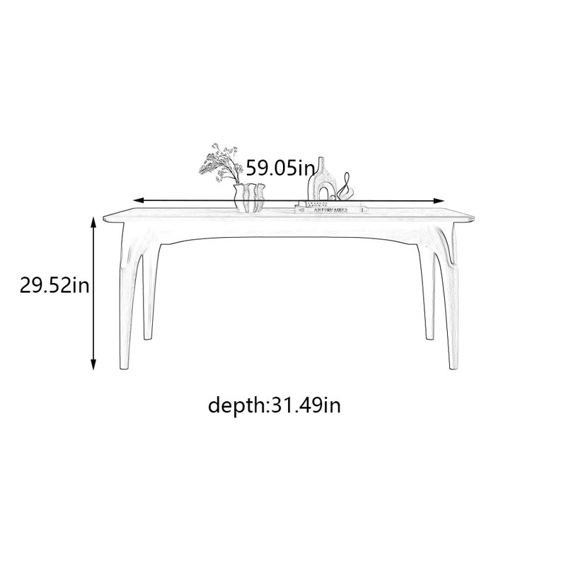 Asah, H 29,52 po x L 59,05 po x l 31,49 po