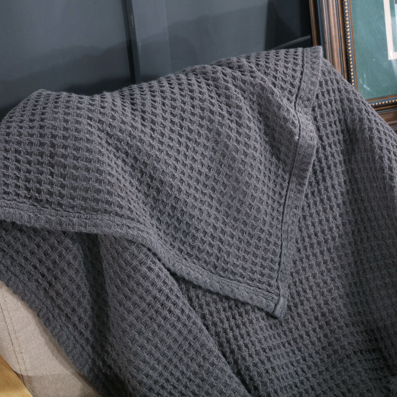Honeycomb / Waffle Blanket, Gray