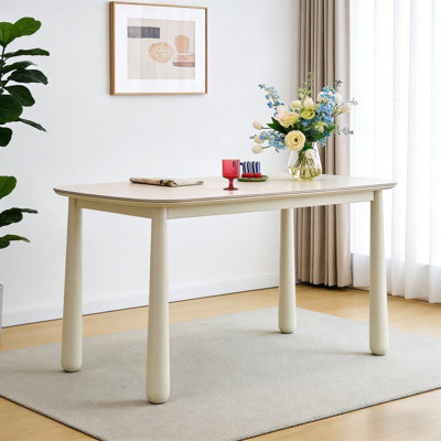 Simple Cream Style White Dining Table