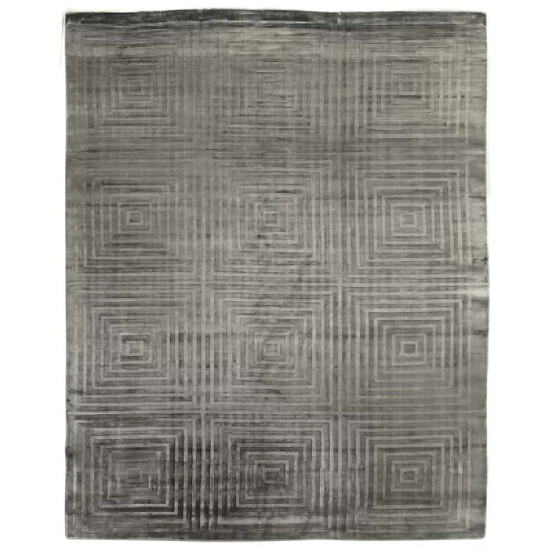 Dove Embossed Geometric Area Rug in Aqua, Rectangle 8' x 10'