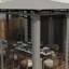 Gazebo With Netting, 10' X 12', Double Roof Canopy For Garden, Lawn, Backyard, Deck, Metal, Dark Grey Mark
