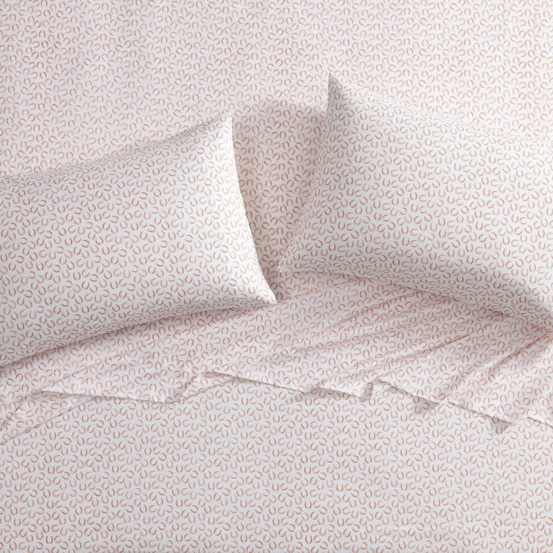 Ensemble de draps Wrangler, Ensemble de draps pour lit simple avec 1 taie d'or, Esquisse de fleurs ‑ vert
