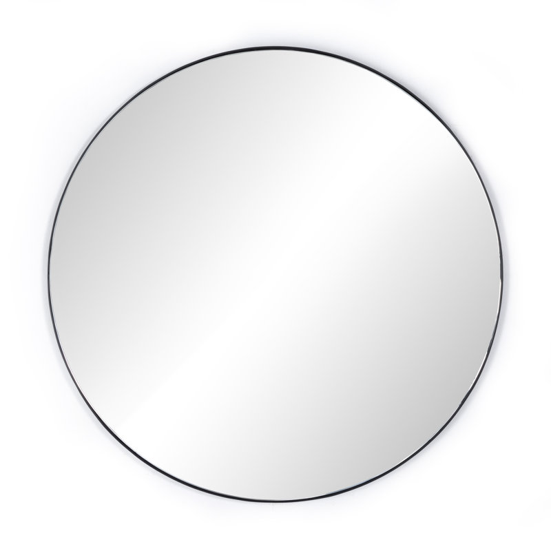 Georgina Flat Metal Wall Mirror, Polished Brass