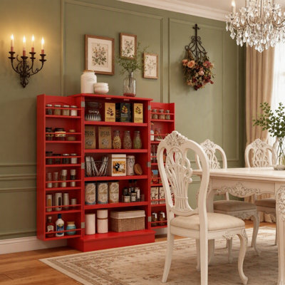Large Kitchen Storage Cabinet,Kitchen Sideboard Cabinet,with Double Doors & 5-tier Shelving,for Home