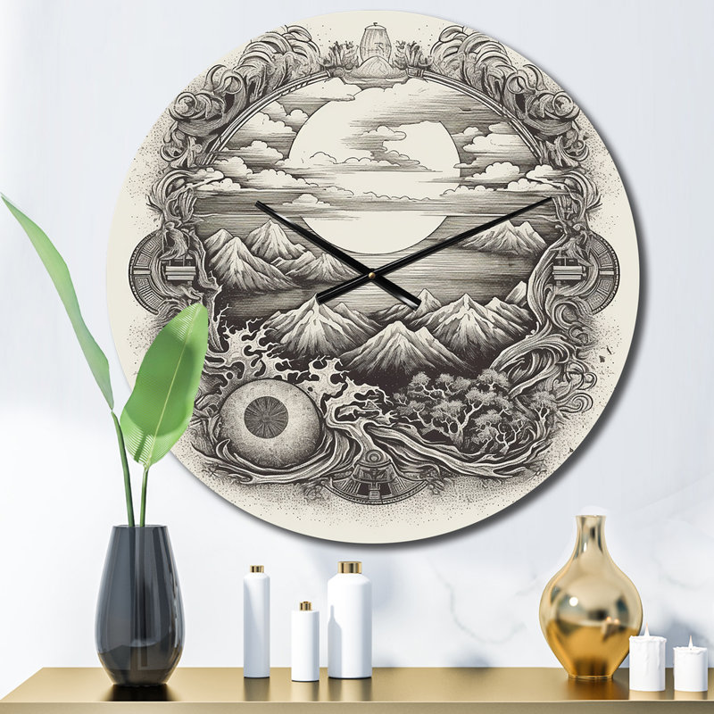 Horloge murale Timeless Asian Landscape, Moyenne