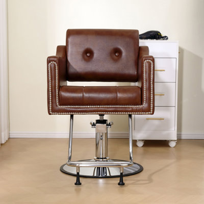 Nashira Faux Leather Swivel Salon Barber Chair
