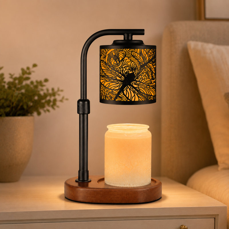 Lampe de bougie chauffe-bougie avec minuterie libellule électrique