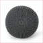 Pouf rond en coton tricoté pour salon | Gris ardoise | Coton