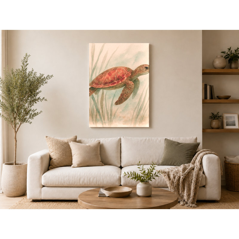 Seagrass Journey - Portrait, art mural sur toile, H 14 po x l 11 po