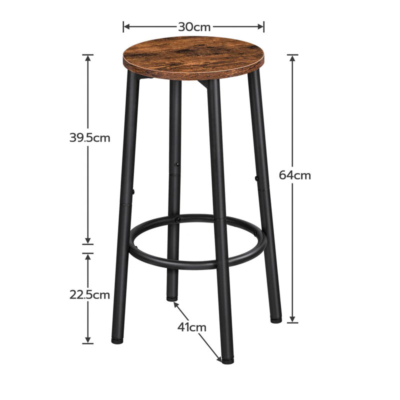 Bigvai Counter Stool with Metal Frame, Brown