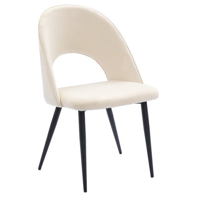 Chaise rembourrée moderne en velours courbé