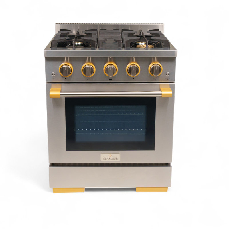 30 In. 4 Burner Freestanding Professional Gas Range, 4, 4.2 cu ft