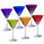Colored Martini Cocktail Glass - Assorted Colors -Champagne Glasses -Set of 6 -7 Oz.- Made in Europe-459073685