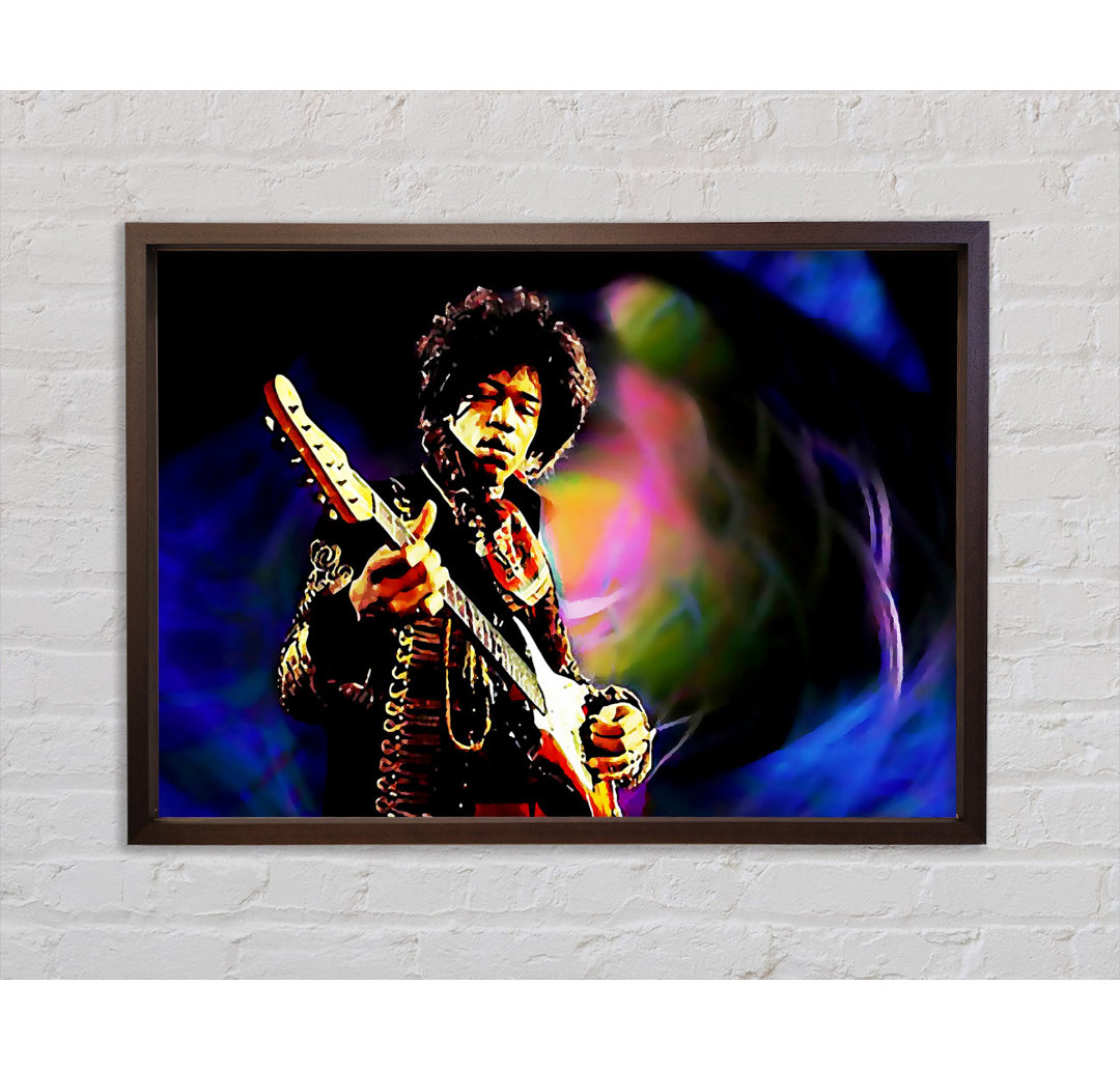 Jimi Hendrix Energy Field - Einzelner Bilderrahmen Kunstdrucke auf Leinwand