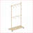 Coat Rack, Solid Wood with 6 Hangers, Space-Saving, Adjustable Shelf &amp; Wheels | Old Pine | Wood