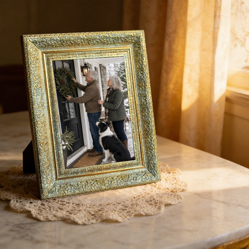 Cadre photo douillet doré antique 1 pièce 5 po x 7 po avec finition maison, Antique Gold, 1, 5" W x 7" H