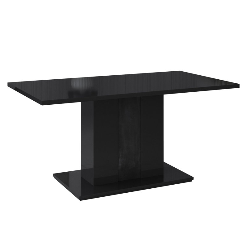 Dining Table Reider, High-Gloss Black