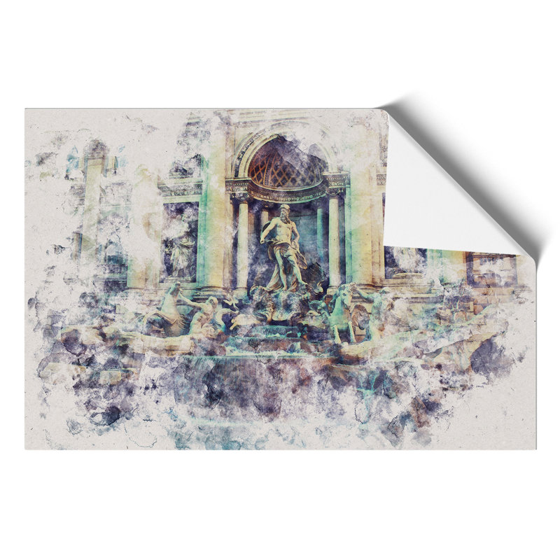 Trevi Fountain in Rome Vol.2 - Unframed Painting, 42cm H x 59cm W x 0.1cm D