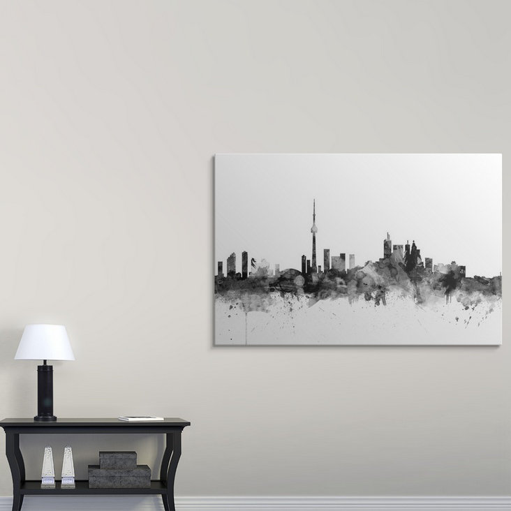 «Francy Toronto Canada Skyline» par Michael Tompsett - impression, H 32 po x l 48 po x P 1,5 po, Toile