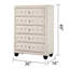 Commode capitonnée de style moderne avec 5 tiroirs et revêtement en velours