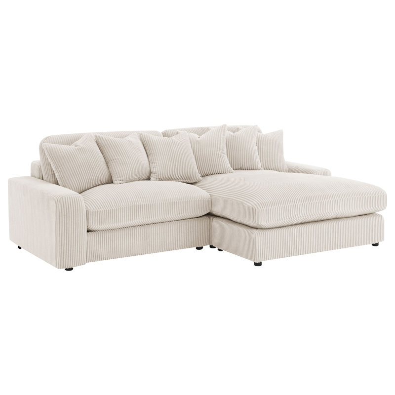  Canapé modulaire réversible rembourré Blaine, H 34 po x l 105 po x P 70,5 po, Velours côtelé gris