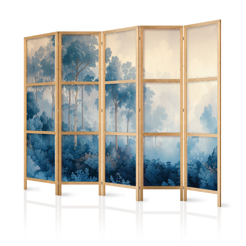171cm H Solid Wood Folding Room Divider, 171cm H x 225cm W x 1.2cm D