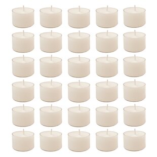 D'light Online Extended Burn 7 Hour Long Burn Unscented White Tealight Candles in Aluminum Cups - Set of 400