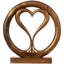 Sculpture en bois fabriquée à la main en forme de cœur