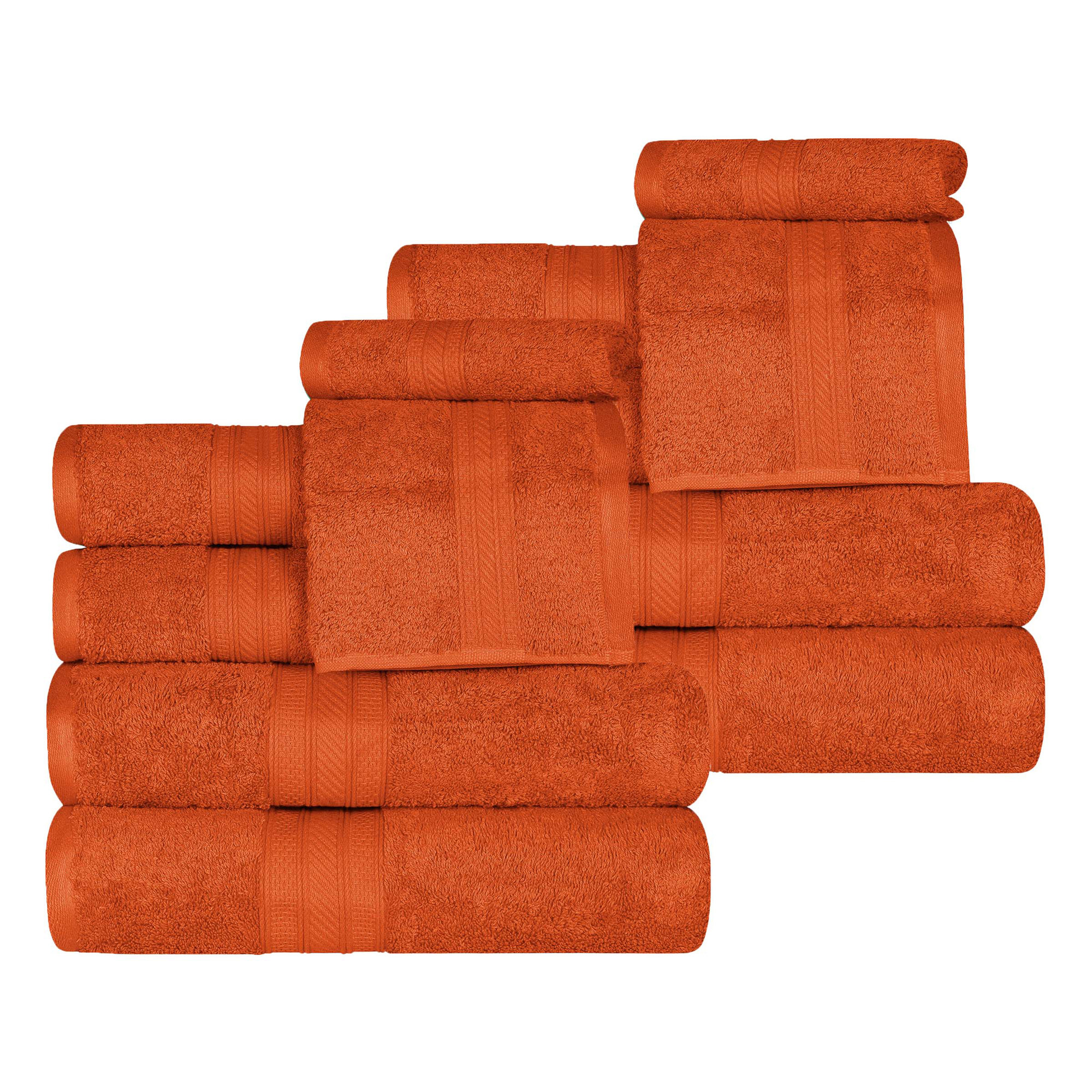 Atlas Cotton Plush Soft Highly-Absorbent Heavyweight Luxury 12 Piece Assorted Towel Set, Sandstone