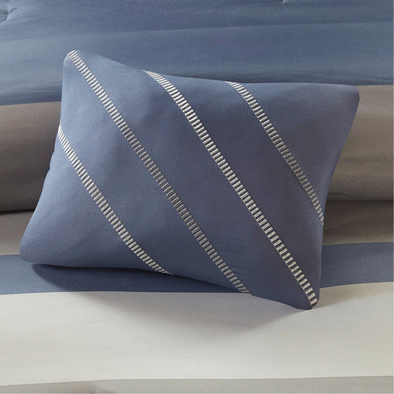 Ensemble d'édredon à rayures simple avec draps, Twin Comforter + 7 Additional Pieces