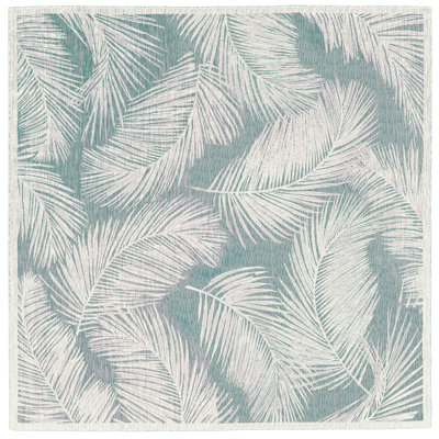 Tapis d'intérieur / extérieur à motif floral vert Mahone
