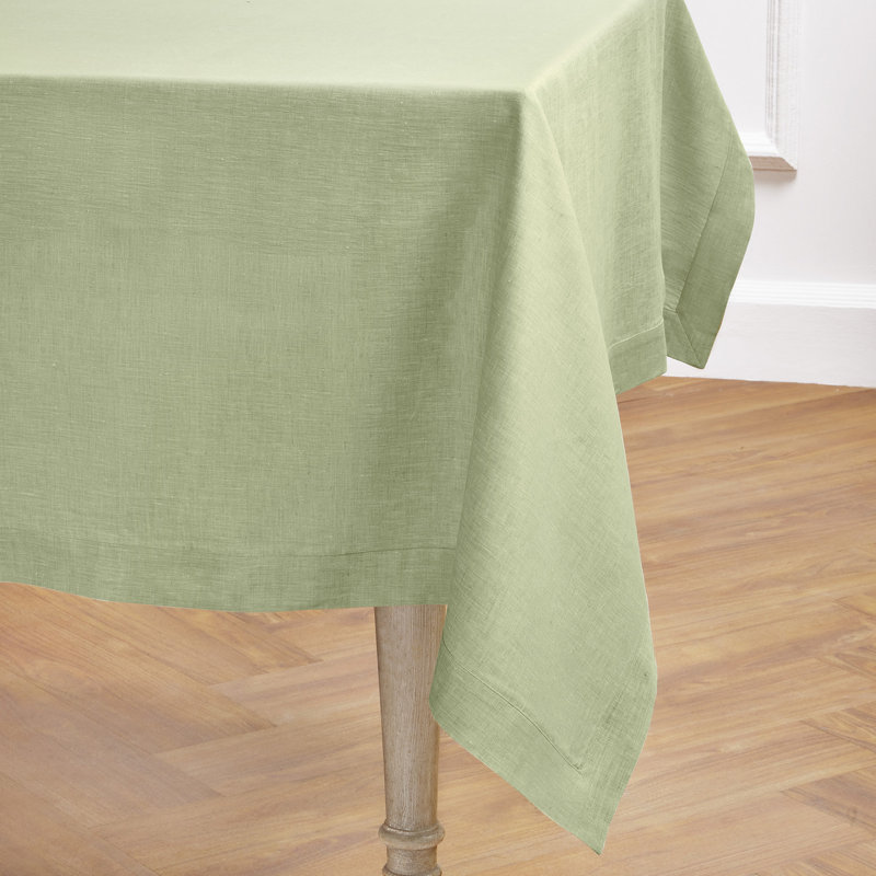 100% Pure Linen Tablecloth - Athena, 72" x 54", Chambray Olive