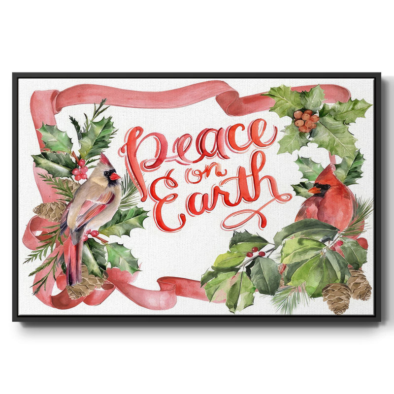 Cardinal Holly Christmas Collection A, Cadre noir, H 17 po x l 25 po x P 1,5 po