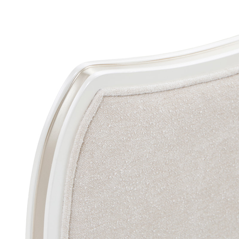 Chaise d'appoint en chenille La Marisia - Perle tranquille / crème