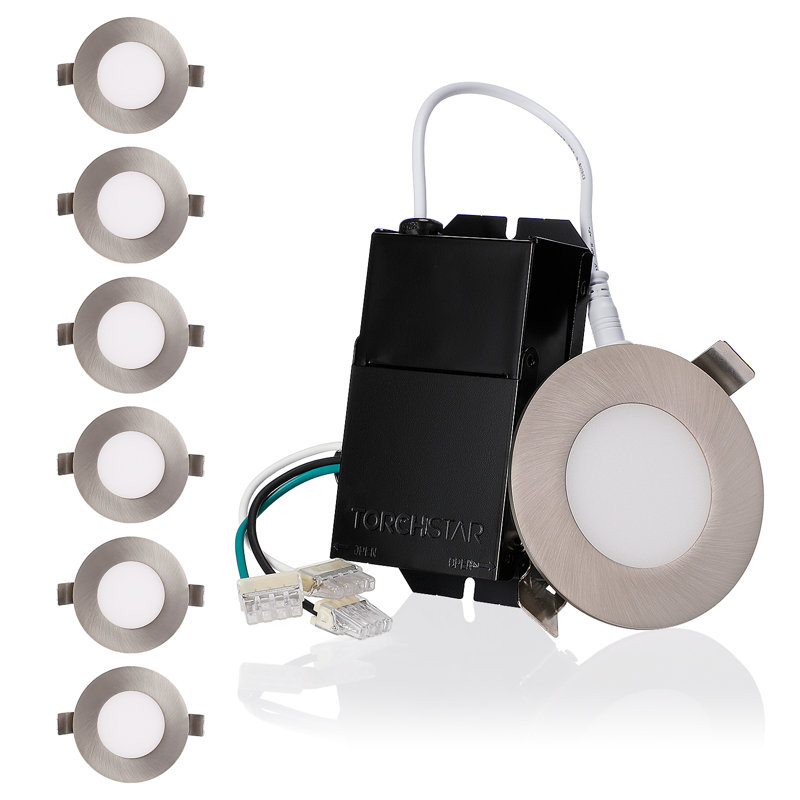 Downlight à DEL 3 pouces avec J-Box, 10% à 100% à intensité variable, CRI90, blanc doux 2700K