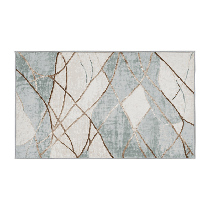 Machine Washable Gray Area Rug, Runner 2' x 5'