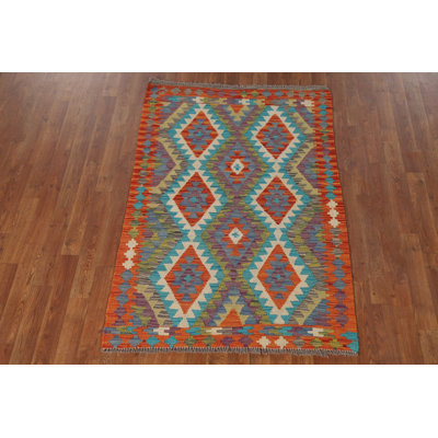 Reversible Wool Kilim Oriental Accent Rug 3x5