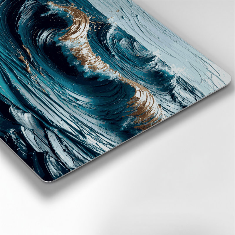Art mural nautique abstrait bleu nautique, H 12 po x l 18 po