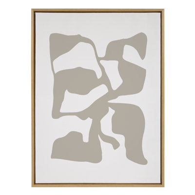 Red Barrel StudioÂ® Sylvie Distorted Shapes Of Tan And White Framed Canvas By The Creative Bunch Studio -  Ivy Bronx, 1EC0DF04D0874874BE1306AF3DE9378D