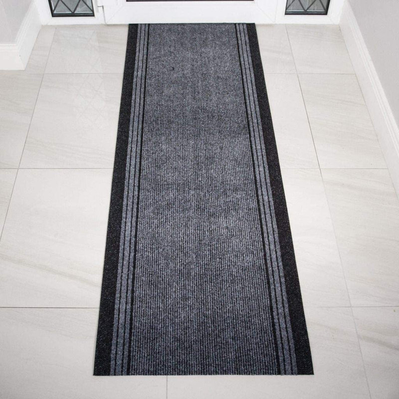 Pacjo Non-Slip Striped Doormat, Grey, Rectangle 67 x 121.92cm