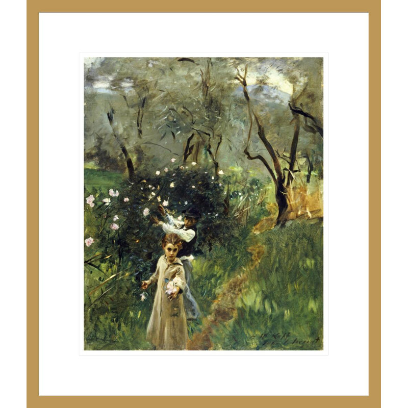 Gathering Flowers at TwilightJohn Singer Sargent -Framed Giclee Print, 20.44" H x 17.75" W