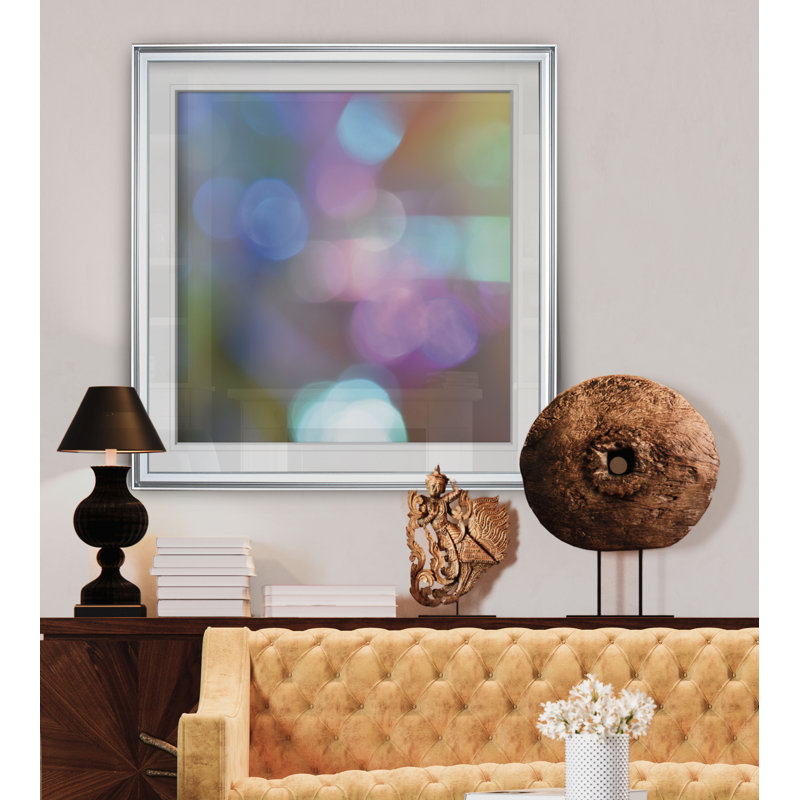 « light effects i », reproduction de peinture à l’huile, H 17,5 po x l 17,5 po x P 1,5 po, Cadre argenté