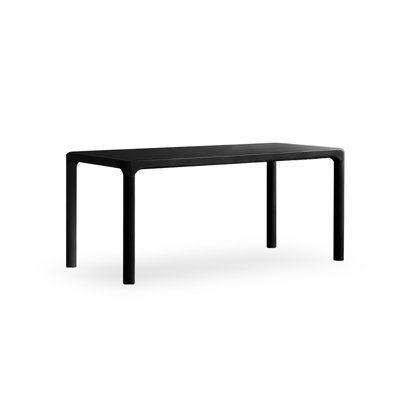 Black Rectangular Solid Wood Dining Table