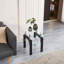 Table de bout en verre trempé avec 2 espaces de rangement - côté transparent pour le salon, la chambre à coucher, le bureau et les petits espaces 2 couches