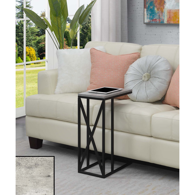 Adreauna 24.25'' Tall C End Table, Faux Birch Top/Black Base