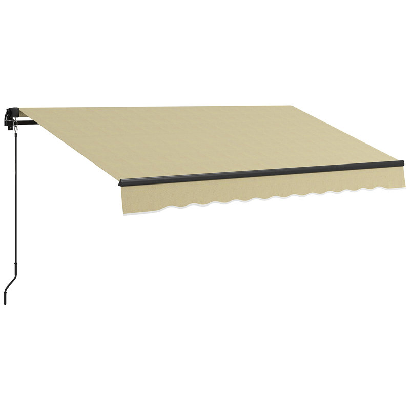 Auvent rétractable, Beige, Couleur unie, H 59 po x l 97,25 po x P 116,25 po